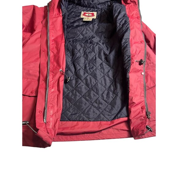 LL Bean Womens Maine Raincoat PVC Duck Bill Hood Waterproof Jacket Red Size L - Picture 7 of 15
